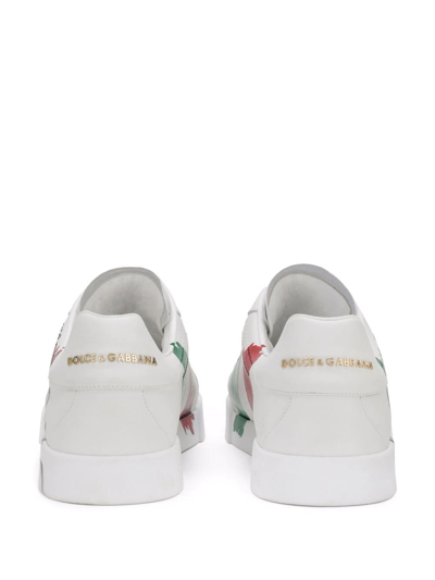 Shop Dolce & Gabbana Made In Italy Print Sneakers In White