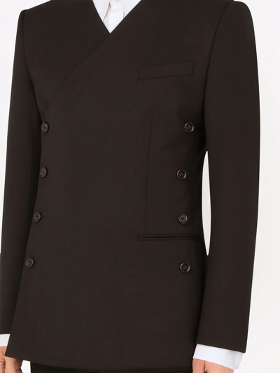 Shop Dolce & Gabbana Wrap-style Side Button Blazer In Black