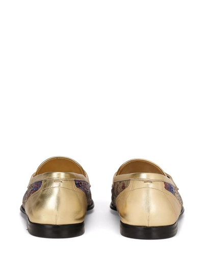 Shop Dolce & Gabbana Dg Logo Slippers In Gold