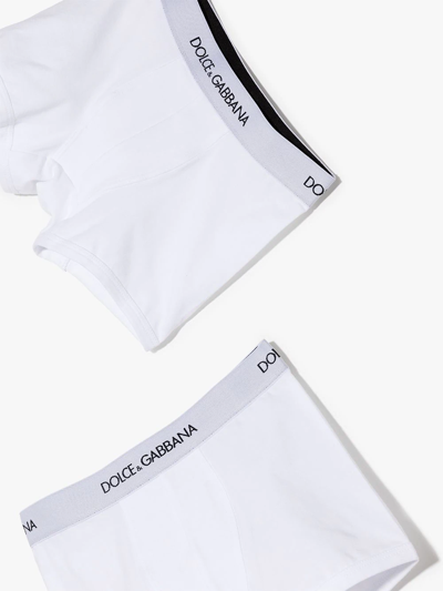 Shop Dolce & Gabbana Two-pack Logo-waistband Boxers In White