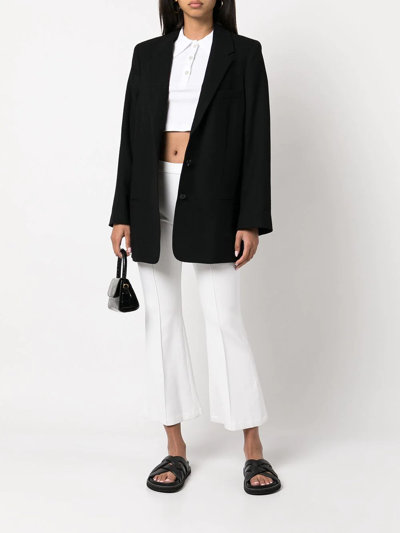 Rosetta Getty Cropped Shortsleeved Polo Shirt In White