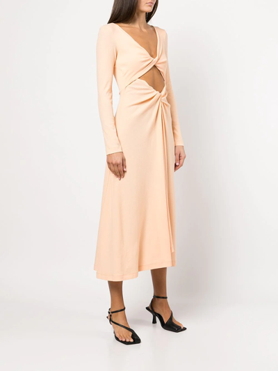 Shop Rosetta Getty Cut-out Flared Dress In Orange
