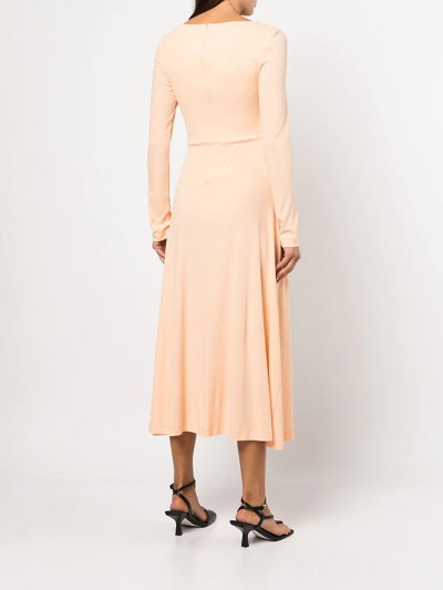 Shop Rosetta Getty Cut-out Flared Dress In Orange