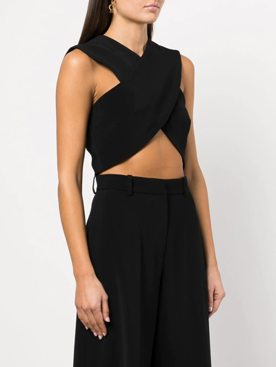 Shop Rosetta Getty Crossover Cut-out Top In Black