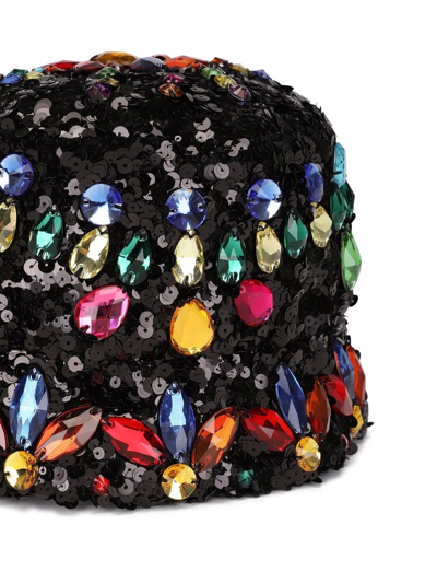 Shop Dolce & Gabbana Crystal-embellished Bucket Hat In Black