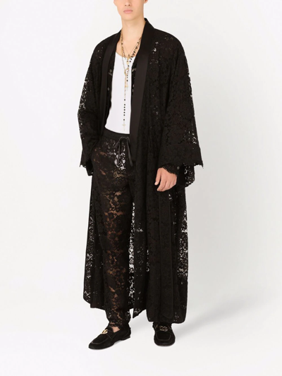 Dolce & Gabbana Lace Track Trousers In Black