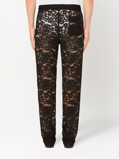 Shop Dolce & Gabbana Lace-detail Track Pants In Black