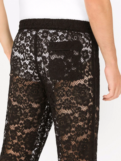 Shop Dolce & Gabbana Lace-detail Track Pants In Black