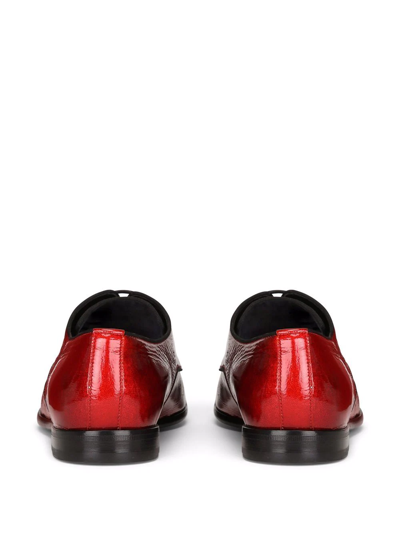 Shop Dolce & Gabbana Patent Leather Derby Shoes In Red
