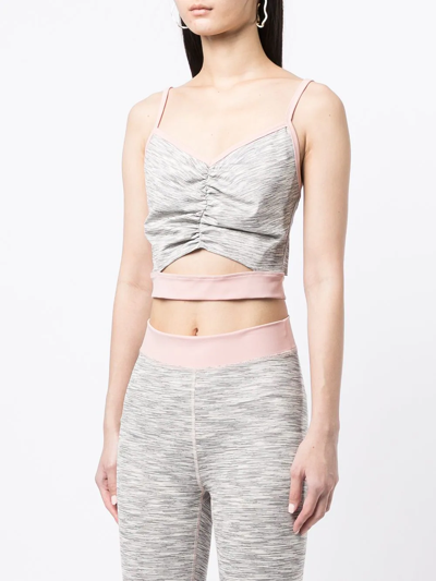 Onefifteen X Beyond The Radar Cut-out Cropped Vest Top In Grey