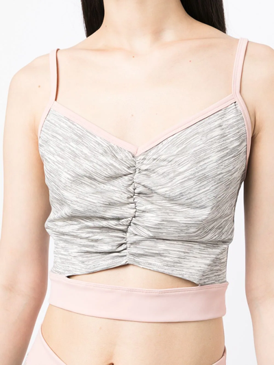 Onefifteen X Beyond The Radar Cut-out Cropped Vest Top In Grey