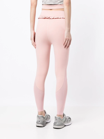 Onefifteen X Beyond The Radar Ruffle-trim Sports Leggings In Pink