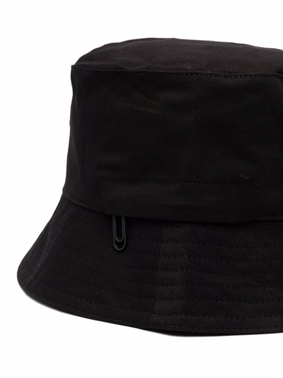 Off-white Logo Print Cotton Canvas Bucket Hat In Black | ModeSens