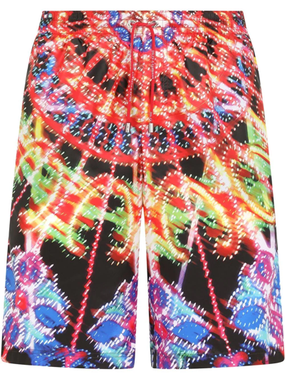 Shop Dolce & Gabbana Graphic-print Swim Shorts In Black