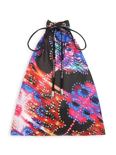 Dolce & Gabbana Illumination Print Swim Shorts In Black