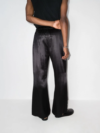 Shop Edward Crutchley Ferret Wide-leg Silk Trousers In Black