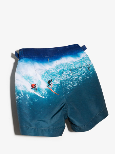Shop Orlebar Brown Beach Surfers Printed Swim Shorts In Blue