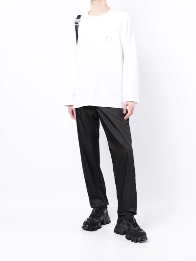 Shop Craig Green Eyelet Crew-neck Long-sleeve Top In White