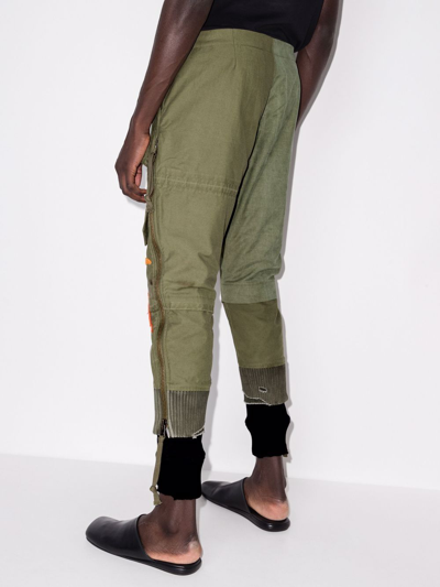 Shop Greg Lauren Sunset Track Pants In Green