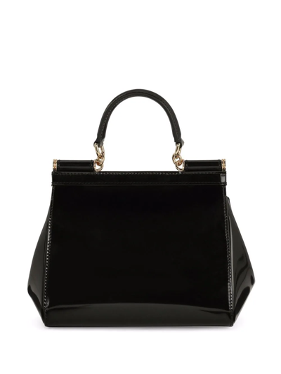 Shop Dolce & Gabbana Medium Sicily Top-handle Bag In Black