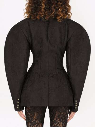 Shop Dolce & Gabbana Floral-jacquard Ramage Jacket In Black
