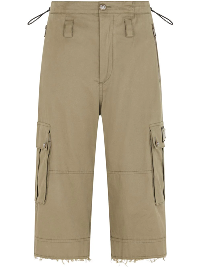 Shop Dolce & Gabbana Knee-length Cargo Shorts In Neutrals