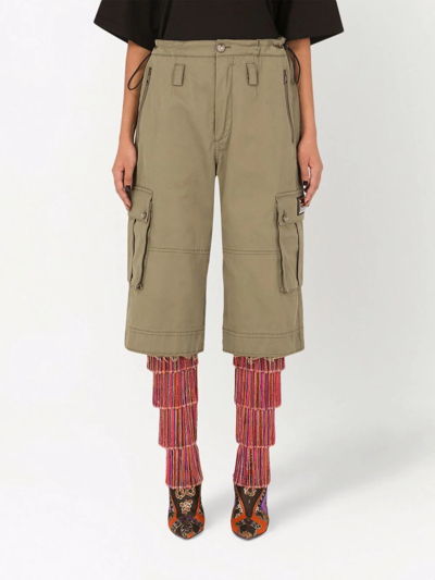 Shop Dolce & Gabbana Knee-length Cargo Shorts In Neutrals