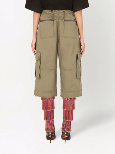 Dolce & Gabbana Knee-length Cargo Shorts In Neutrals
