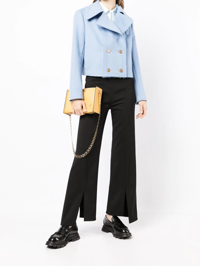 Shop Ports 1961 Double-breasted Cropped Jacket In Blue