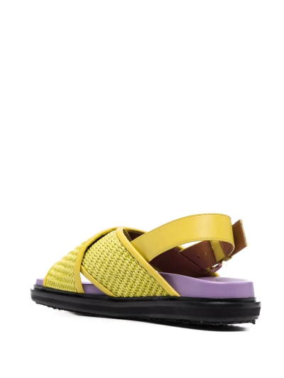 Shop Marni Fussbett Sandals In Yellow