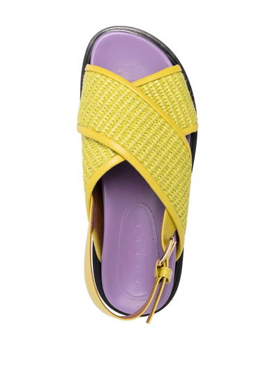 Shop Marni Fussbett Sandals In Yellow