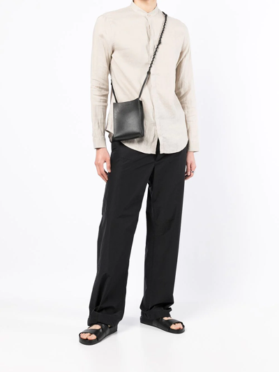 Armani Exchange Long-sleeve Buttoned Shirt In Neutrals