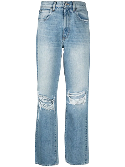 Shop Slvrlake London Long Time Coming Distressed Jeans In Blue