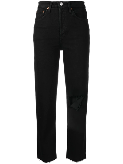 Shop Re/done Originals 70s Straight-leg Jeans In Black