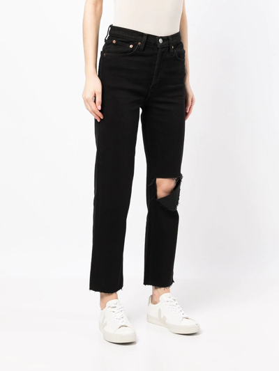 Shop Re/done Originals 70s Straight-leg Jeans In Black