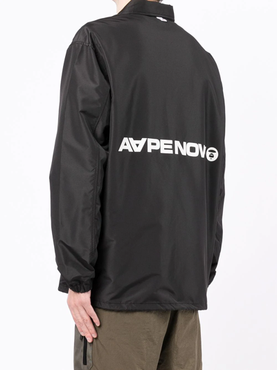 Shop Aape By A Bathing Ape Logo-print Shirt Jacket In Black