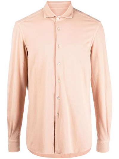 Shop Boglioli Long-sleeve Slim Shirt In Pink