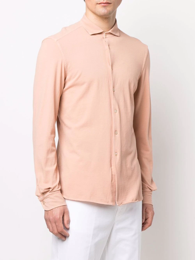 Shop Boglioli Long-sleeve Slim Shirt In Pink