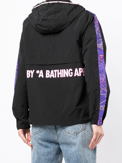 Shop Aape By A Bathing Ape Logo-print Hooded Jacket In Black