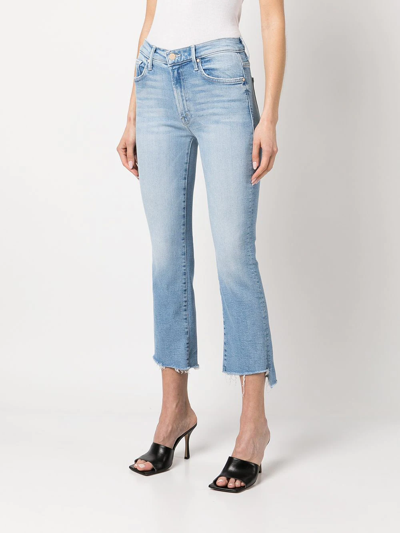 Shop Mother The Insider Cropped Jeans In Blue