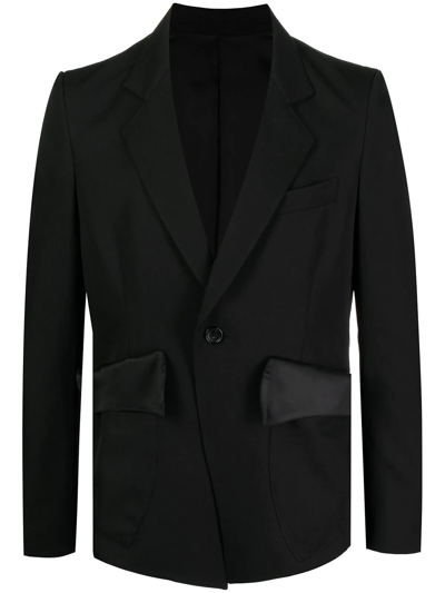 Shop Sulvam Slash Single-button Blazer In Black