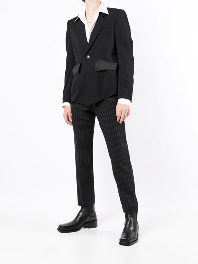 Shop Sulvam Slash Single-button Blazer In Black