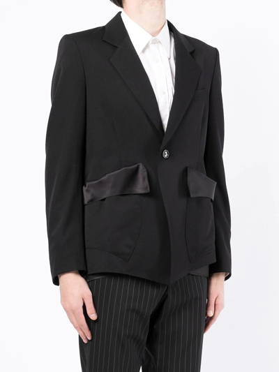 Sulvam Slash Single-button Blazer In Black
