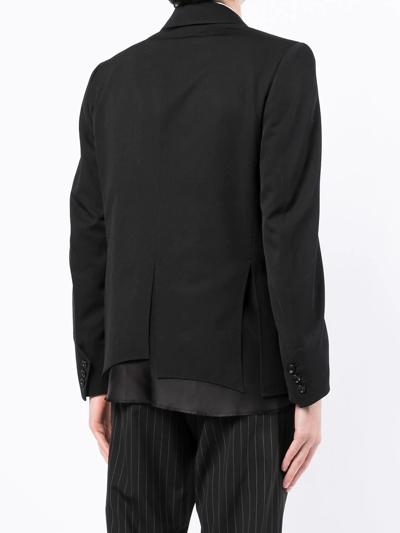 Sulvam Slash Single-button Blazer In Black