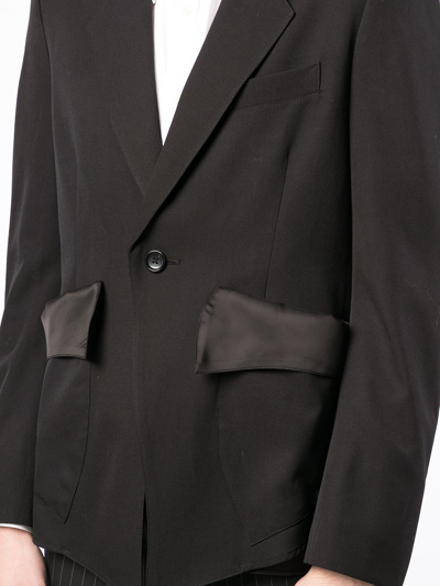 Shop Sulvam Slash Single-button Blazer In Black