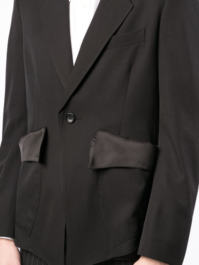 Sulvam Slash Single-button Blazer In Black