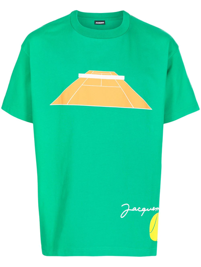 网球场印花短袖T恤
