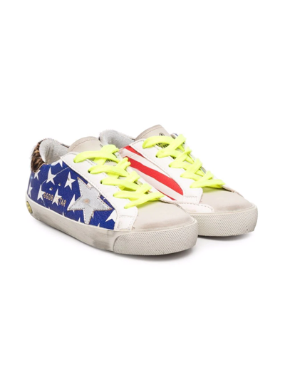 Shop Golden Goose American-flag Lace-up Sneakers In Blue