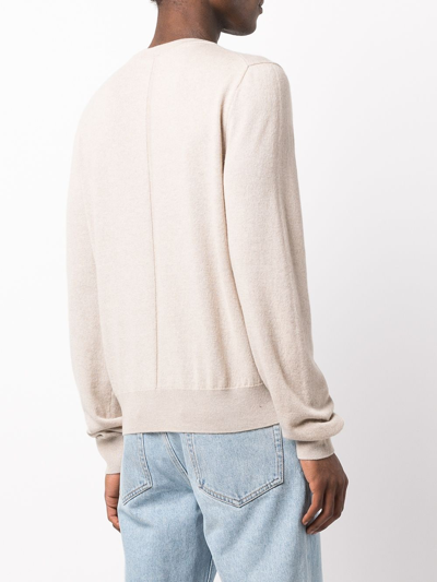 The Row 'benji' Long Sleeve Cashmere Knit Sweater In Brown