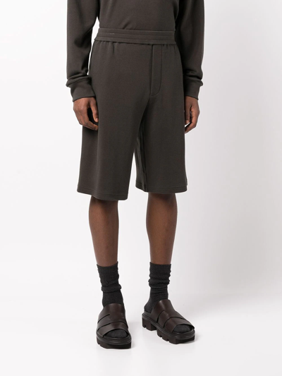 Shop The Row Knee-length Cotton Track Shorts In Grey